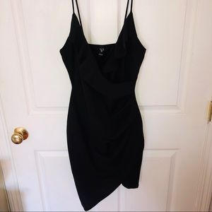 Windsor Ruffle Little Black Dress